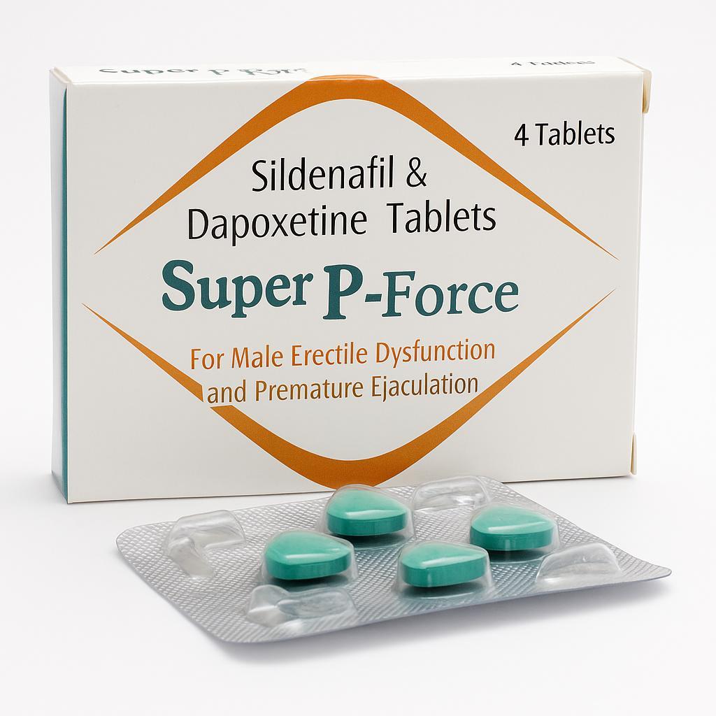 Super P-Force packaging with Sildenafil and Dapoxetine combination