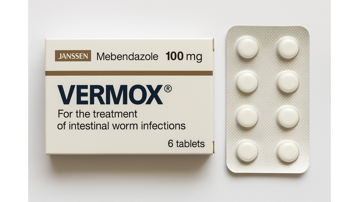 Vermox (Mebendazole) — antihelmintic medication box
