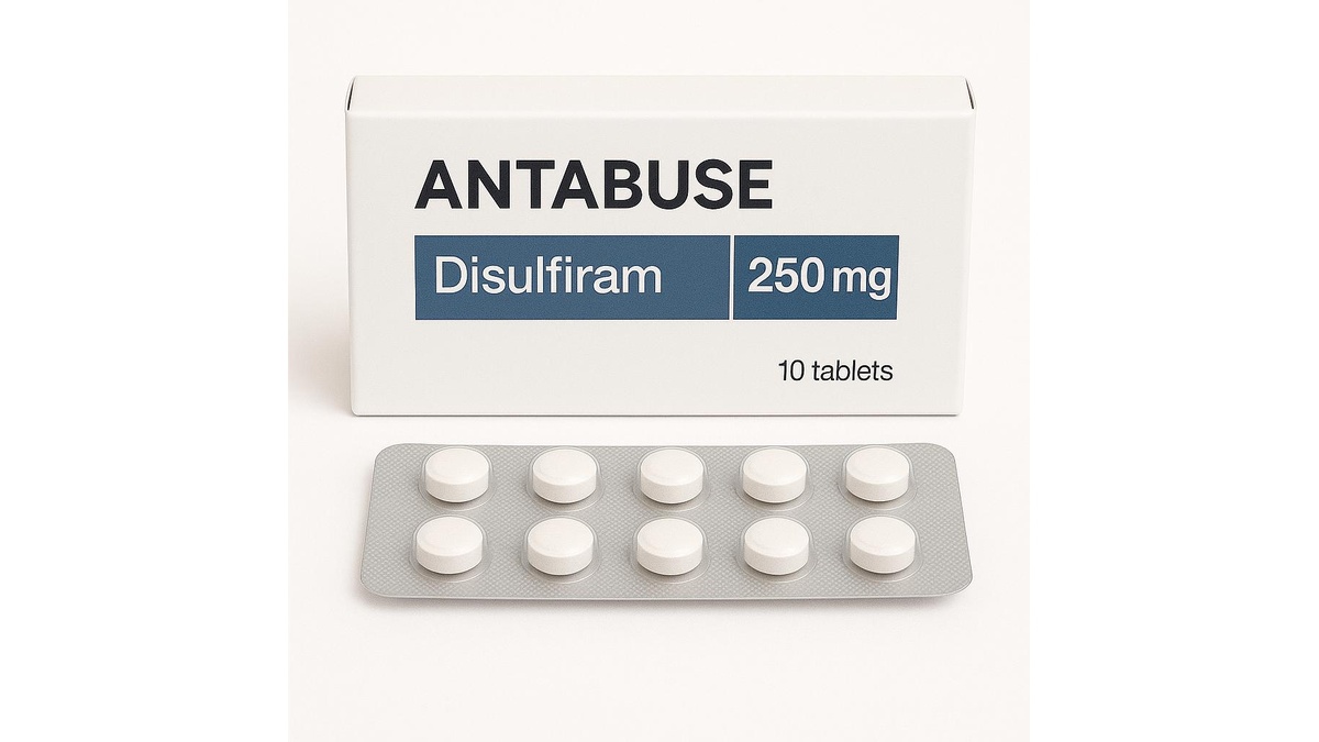Antabuse (disulfiram) tablets used to support alcohol abstinence