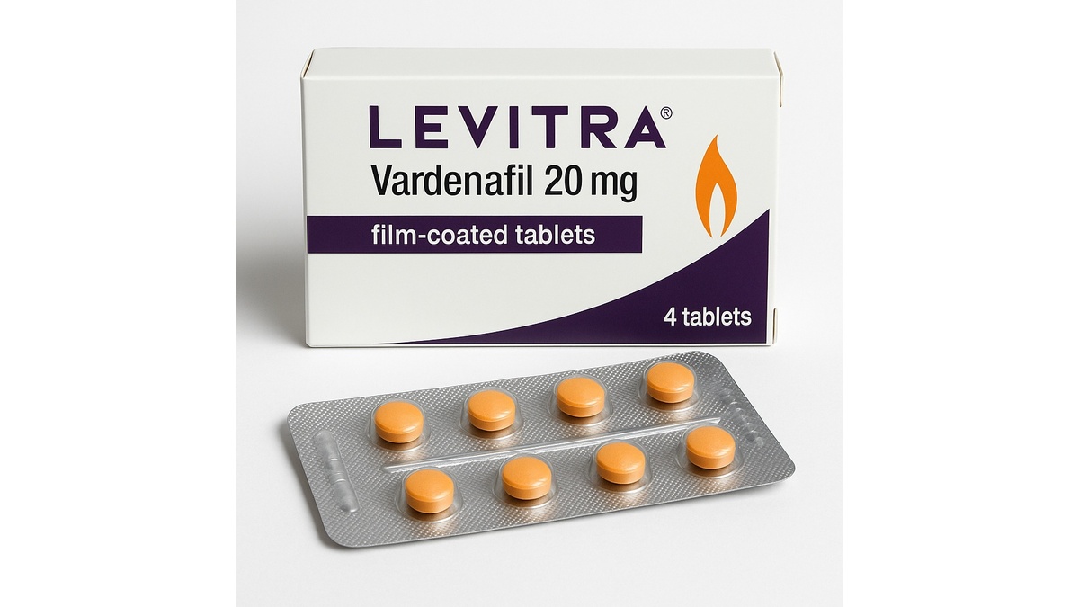 Levitra (vardenafil) tablets, commonly supplied in 10 mg and 20 mg strengths