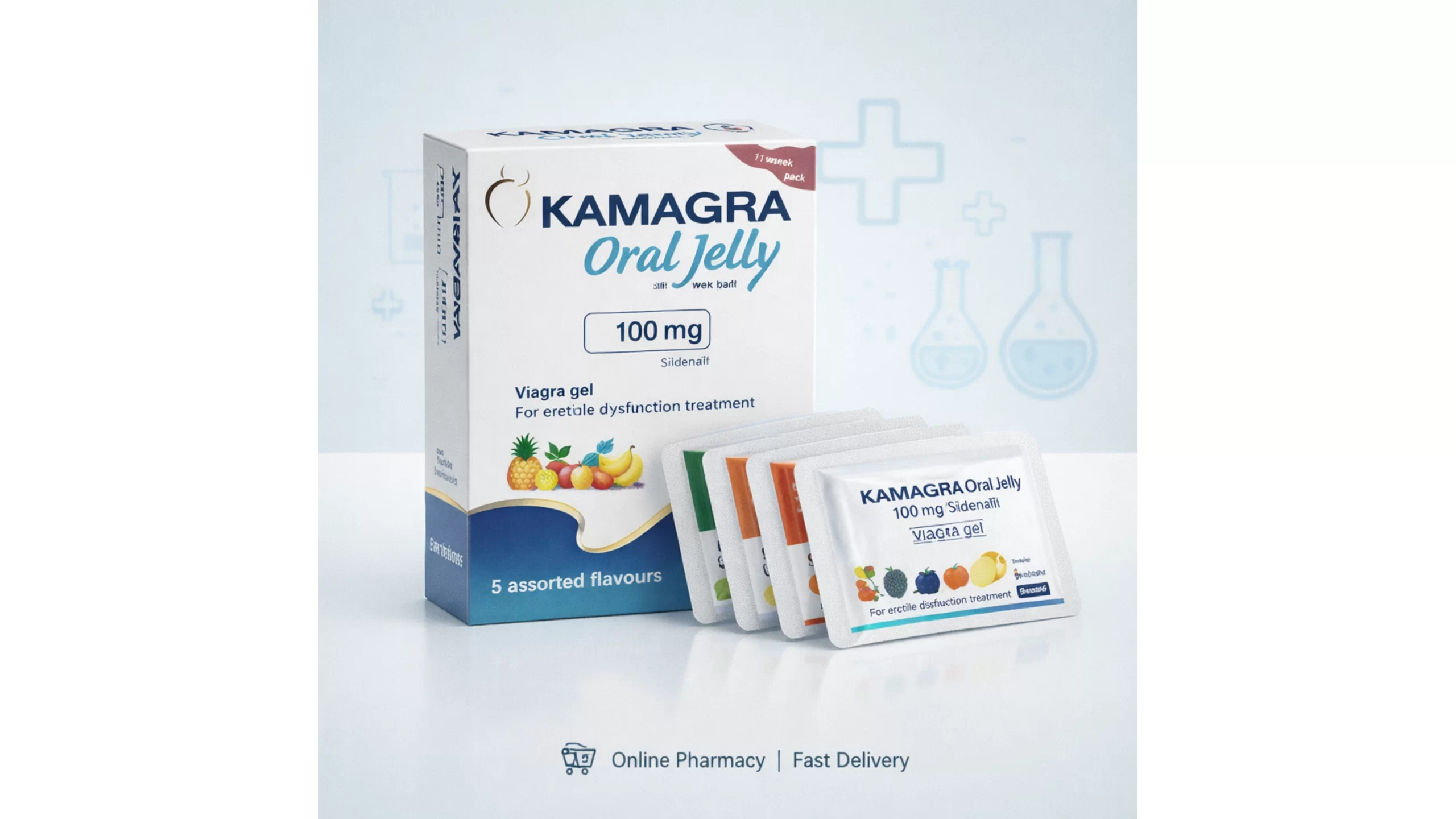 Kamagra Oral Jelly jelly sachets with Sildenafil 100mg
